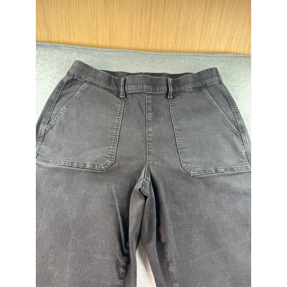 Judy Blue Washed Black Flare Jeans Pull On Patch Pocket High Rise 16W JB88651 - Picture 2 of 13